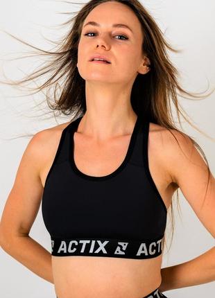 Спортивний жіночій топ actix athletic black [w24101] чорний, для фітнесу та бігу xs