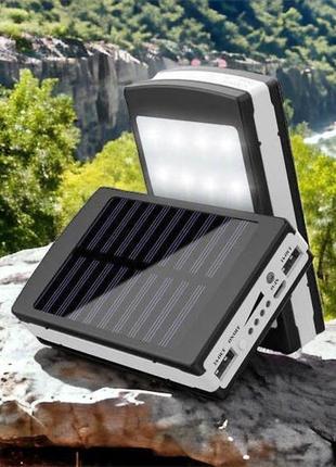 Powerbank solar 40000 mah портативний зарядний пристрій павербанк універсальний на сонячних батареях потужний