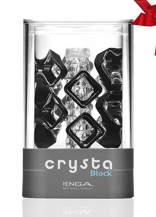 Мастурбатор tenga crysta block, уникальный рельеф, стимулирующие плотные блоки, прозрачный материал  so3814