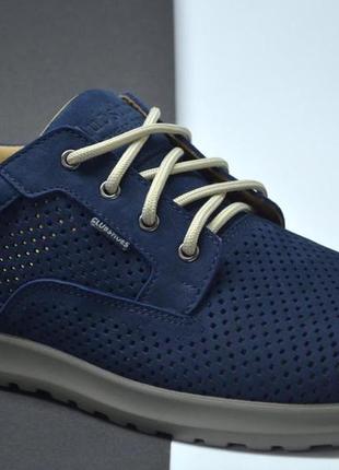 Чоловічі літні комфортні туфлі нубукові сині clubshoes stn