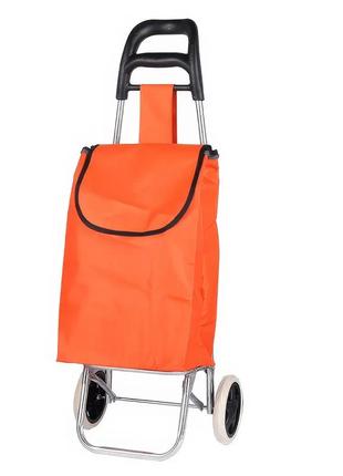 Сумка-тележка большая для продуктов на колесах с ручкой skk-02 50х30х18см тачка кравчучка оранжевый