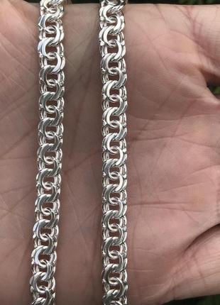Цепочка серебряная плоский бисмарк 802б, 55 размер