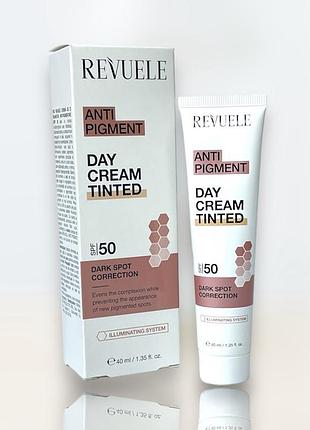 Антипигментный солнцезащитный крем revuele spf 50 с тонирующим эффектом