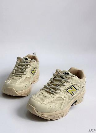 ▪️женские кроссовки new balance нью беланс 530 новые спортивные бежевые молочные кожаные(эко кожа-сетка-текстиль)легкие/удобные весна осень лето3 фото