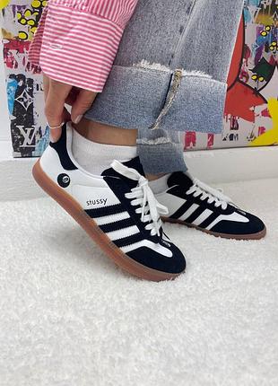 adidas gazelle silver green womens Stussy X Adidas Samba LT 'Black/White' Sneakers