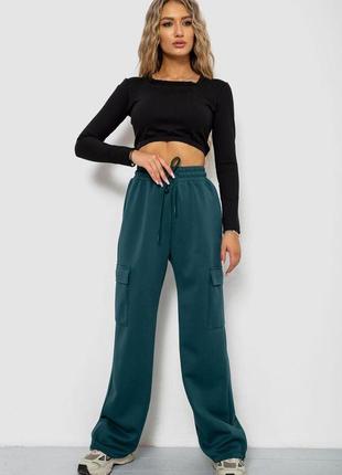 Спорт штани жіночі, колір зелений, 129r1355