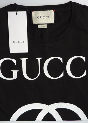 Футболка мужская чёрная в стиле gucci гуччи
