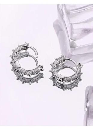 Серьги кольца серебро s92