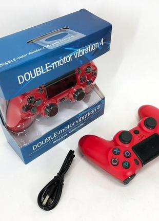 Джойстик doubleshock для ps 4, бездротовий ігровий геймпад ps4/pc акумуляторний джойстик. vo-431 колір: червоний
