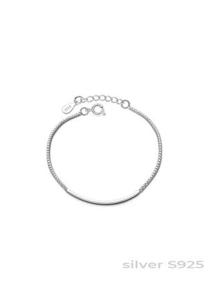 Браслет минимал серебро s925 на застежке
