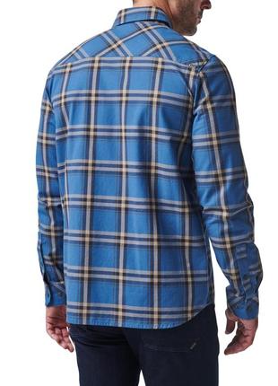 Рубашка тактическая 5.11 tactical gunner plaid long sleeve shirt m cobalt blue plaid4 фото