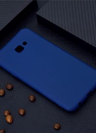Чехол для samsung j415 / j4 plus 2018 силикон soft touch бампер темно-синий