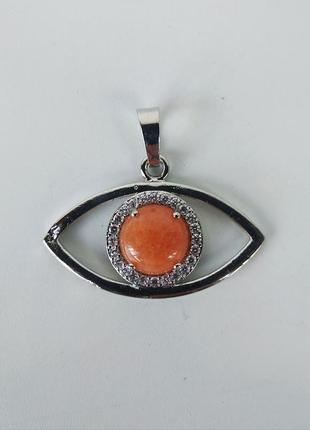 Підвіска - оберіг "магічне око" натуральний камінь нефрит