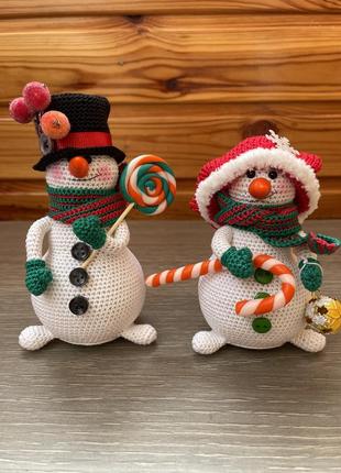 Интерьерная игрушка амигуруми маленькие снежочки