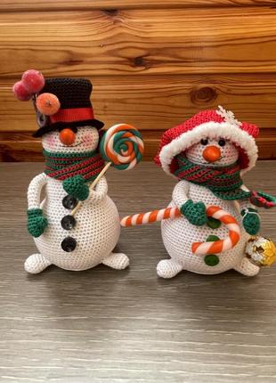 Интерьерная игрушка амигуруми маленькие снежочки