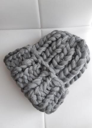 Шапка handmade з товстої мериносової вовни