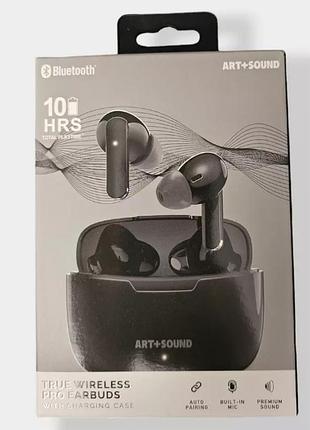 Бездротові навушники art+sound true wireless earbuds 10 годин заряджання