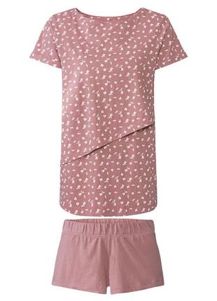 Пижама для кормящих мам (футболка и шорты) для женщины esmara lidl 374893 l розовый