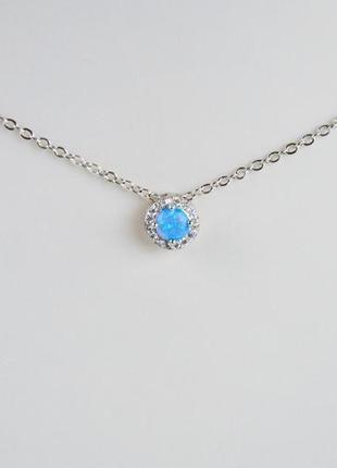 Серебряный кулон опал