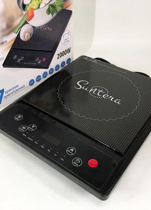 Електроплитка suntera icd-1009, індукційна плита міні, інфрачервона плита, сенсорні електроплити shop