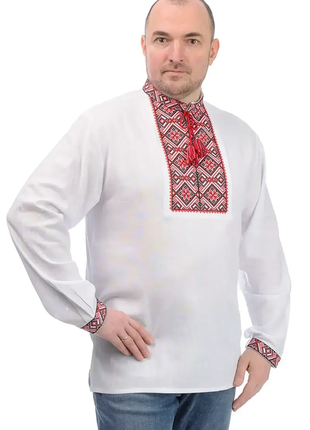 Мужская рубашка вышиванка лен 3