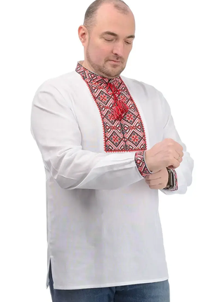 Мужская рубашка вышиванка лен 4