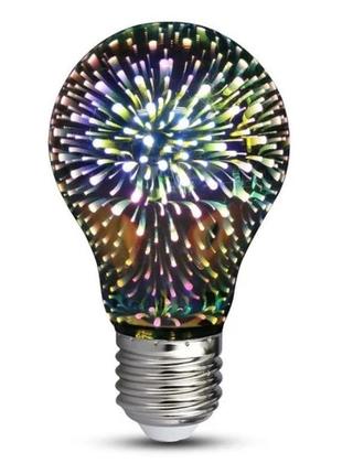 Светодиодная декоративная 3d лампочка a60 e27 led