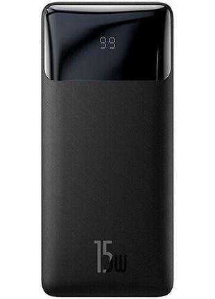 Повербанк портативний зарядний пристрій baseus bipow power bank 30000 mah 15 w usb usb-c black (ppdml-k01)