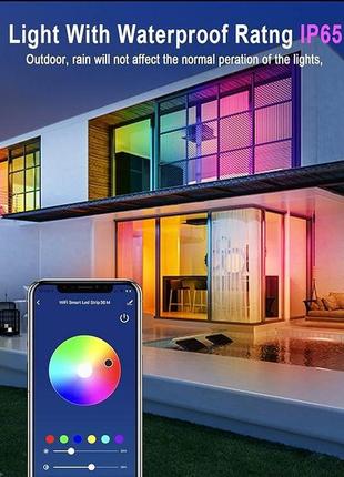 Светодиодная лента rilitor wifi 40 м, водонепроницаемая,rgb 5050 с дистанционным...