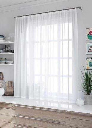 Тюль для кухни вуаль белый, высота - 1,30м, ширина - 3,0м (на карниз 2,0м)