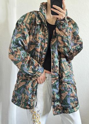 Вінтажна куртка оверсайз вітровка вінтаж парка сатинова куртка yessica vintage satin jacket