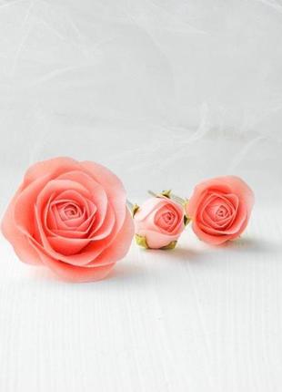 Заколки с розами свадебные шпильки с цветами