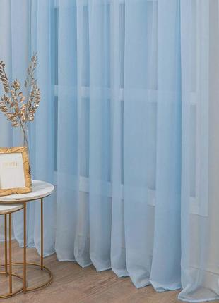 Тюль вуаль голубой, высота - 2,30м, ширина - 5,45м (на карниз 2м)