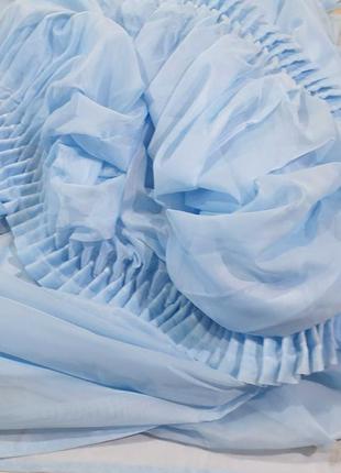 Тюль вуаль голубой, высота - 2,30м, ширина - 5,45м (на карниз 2м)