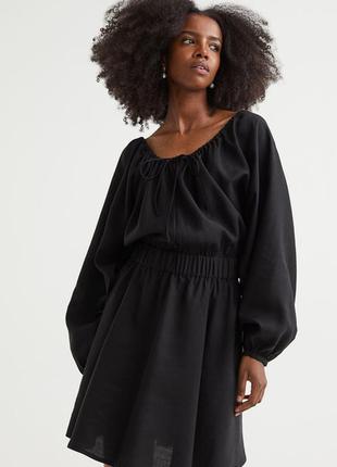 Ошатне чорне плаття розмір s h&m льон ліоцел маленький