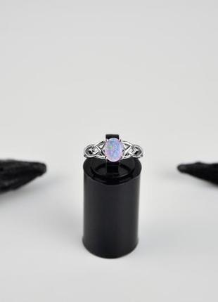 Серебряное кольцо опал трикветр1 фото