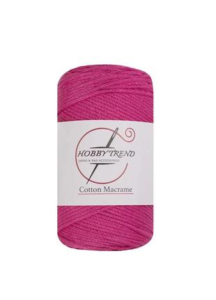 Хлопковый шнур для вязания hobby trend 240-260 г, 240-260 м, 2 мм, цвет розовый фламинго
