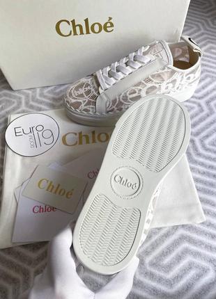 Кеди мереживні chloe білі голубі бежеві чорні