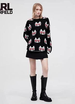 Свитер с кошками karl lagerfeld