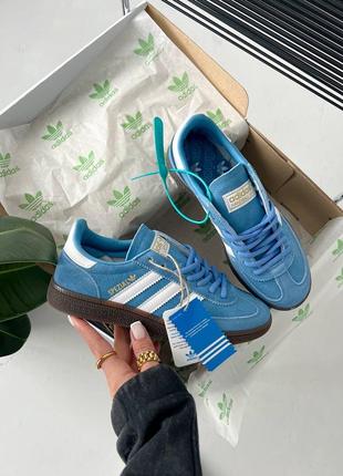 Женские кроссовки в стиле adidas spezial blue.1 фото