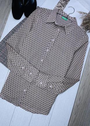 Класична сорочка s m сорочка в принт жіноча сорочка на манжетах