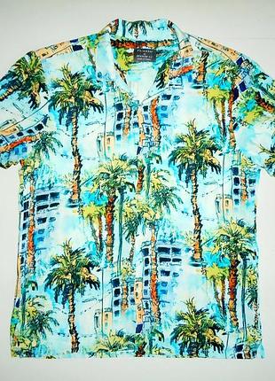 Рубашка  гавайская primark regular fit viscose гавайка (xl)