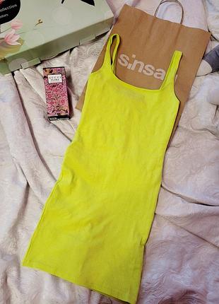 Новое платье резинка в рубчик bershka xs-s