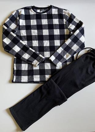 Тепла флісова чоловіча піжама костюм для дому primark