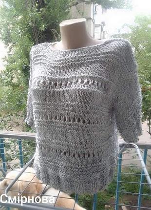 Блуза женская оверсайз шелк вязаная футболка