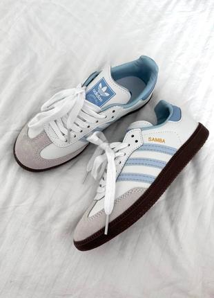 Женские кроссовки white / light blue » premium