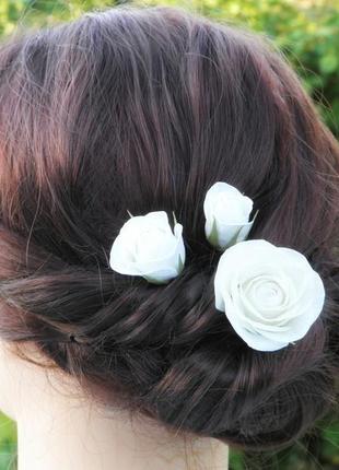 Розовые заколки с розами шпильки с цветами свадебные шпильки9 фото