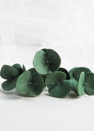Заколки для волос с зеленым эвкалиптом свадебные шпильки2 фото
