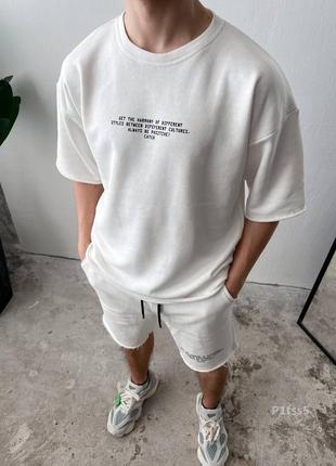 Чоловічий костюм двійка футболка та шорти, якісний повсякденний костюм для чоловіків6 фото