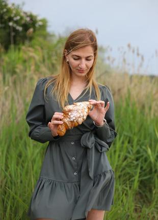 Сукня-сорочка хакі кольору